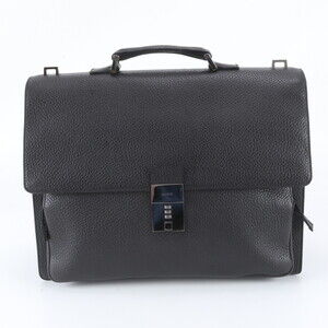 Gucci 152605 Leather Business Bag Briefcase Black Brand Men's
